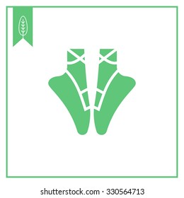 Vector icon of woman legs in ballet shoes