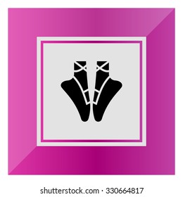 Vector icon of woman legs in ballet shoes