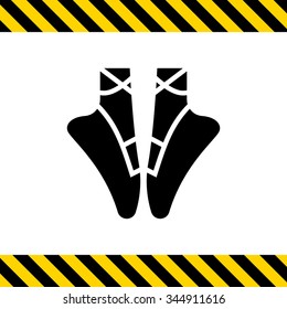 Vector icon of woman legs in ballet shoes
