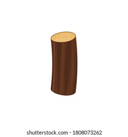 Vector icon wood log and trunk, stump and plank. eps