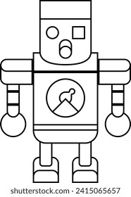 vector icon wood robot toy