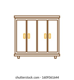 vector icon with wooden cupboard shape