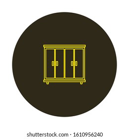 vector icon with wooden cupboard shape