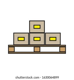 vector icon, wooden pallet for transport
