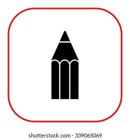 Vector icon of wooden pencil upper part and tip