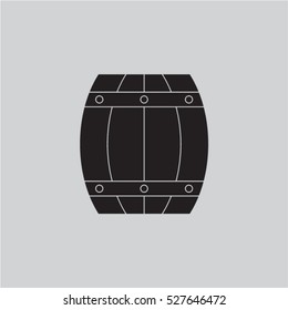 Vector icon of wooden vintage wine barrel