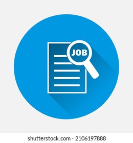 Riesgo de palabra de icono vector en un amplificador. Icono de peligro de riesgo de negocio en fondo azul. Imagen plana con sombra larga.  