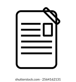 vector icon of work paper with clamp for office needs