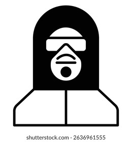 Vector Icon Of Worker In Protective Suit