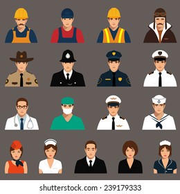 vector icon workers, profession people, cartoon vector illustration 