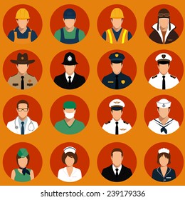 vector icon workers, profession people, cartoon vector illustration 