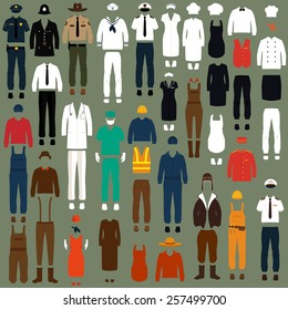 vector icon workers, profession people uniform, cartoon vector illustration 