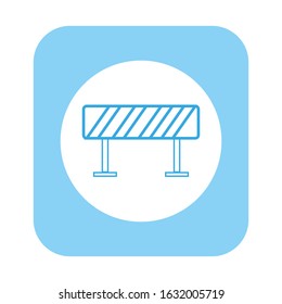 vector icon, works fence with vertical stripes