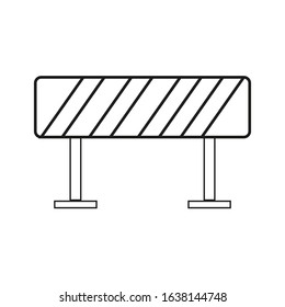 vector icon, works fence with vertical stripes