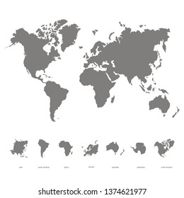 vector icon with world map and world continents