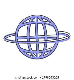 Vector icon world news. Globe icon cartoon style on white isolated background.