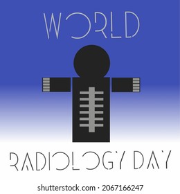Vector icon of world radiology day with blue and white background
