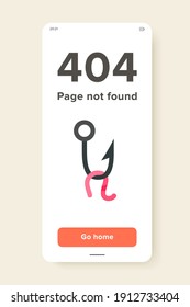 Vector icon of worm on fishing hook. Bait, fishhook, lure. Fishing concept. Can be used for topics like sport, leisure, hobby