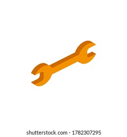 Vector icon wrench
isometric. 3d  sign isolated on white background.