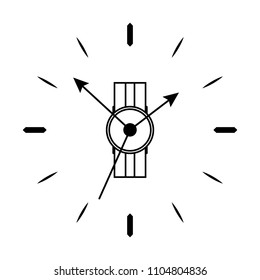 Vector icon - wrist Watch with clock is on a white background