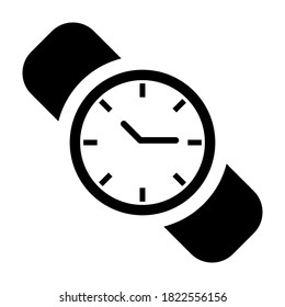 Vector icon of the wristwatch. Icon wristwatch isolated on a white background. Icon symbolizing time.