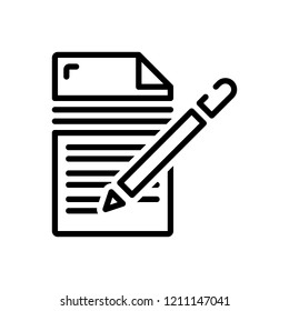 Vector icon for writing 