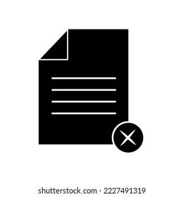 Vector icon wrong document file. On white background.