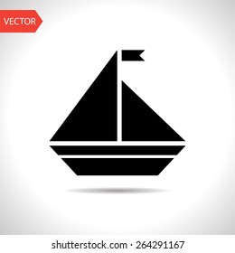 Vector icon of yacht