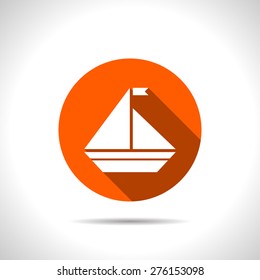 Vector icon of yacht