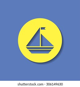 Vector icon of yacht