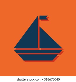 Vector icon of yacht