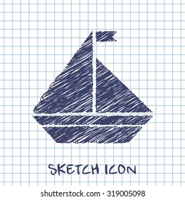 Vector icon of yacht