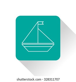 Vector icon of yacht