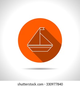 Vector icon of yacht