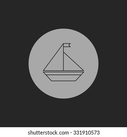 Vector icon of yacht
