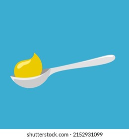 Vector icon yellow paste in spoon