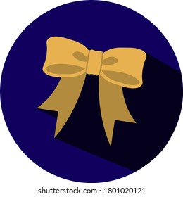 Icono del vector con cinta amarilla. Icono de vector circular. Icono de cinta de opciones. Icono de regalo/regalo. Cartel de celebración. Signo/símbolo del vector. Ilustración vectorial.