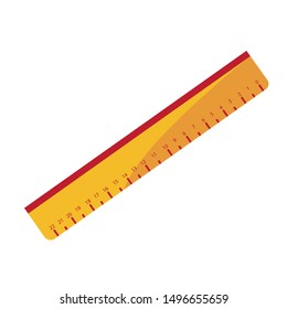 Vector  icon Yellow Ruler on White Background, vector illustration ruler tool for school and office.