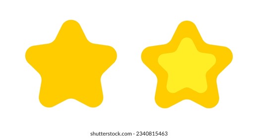 Vector icon of yellow stars in flat style. Achievements for games or customer rating feedback of website. Vector illustration of stars in simple style.