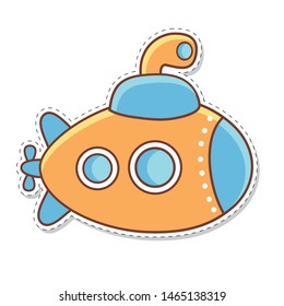 vector icon of yellow submarine