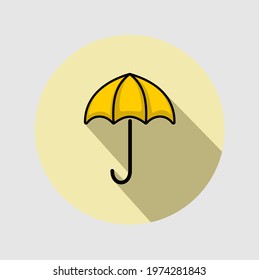 Vector Icon Of The Yellow Umberella