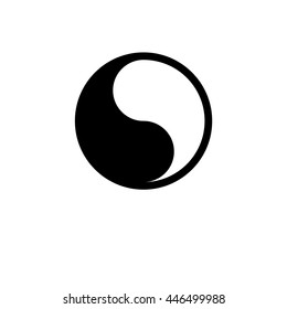 Vector icon Yin Yang symbol. Flat design  and space for your text. Illustration.