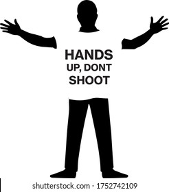 Vector Icon Of A Young Men With Hands Up, Phrase 