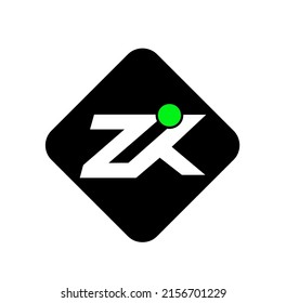 A vector icon of ZIK company name initial letters monogram  ZIK brand on white background