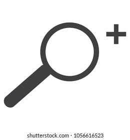 Vector icon zoom in effect. Magnifying glass sign, symbol