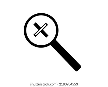 Vector icon zoom in and out black and white, magnifying glass.