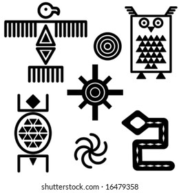 Vector Iconic Symbols In Southwestern Design.