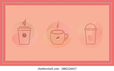 Vector icons with abstract background