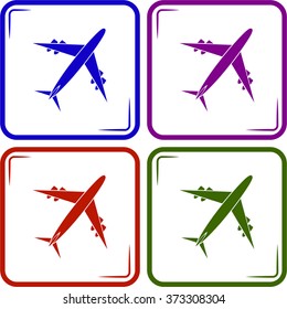 Vector icons aircraft