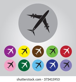 Vector icons aircraft